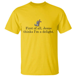 Funny Christian Raccoon T Shirt Sarcastic Jesus Thinks I'm A Delight TS14 Daisy Print Your Wear
