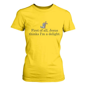 Funny Christian Raccoon T Shirt For Women Sarcastic Jesus Thinks I'm A Delight TS14 Daisy Print Your Wear