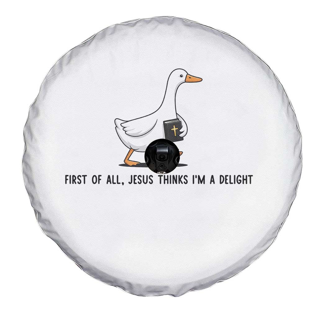 Funny Christian Goose Spare Tire Cover Jesus Thinks I'm A Delight TS14 Print Your Wear