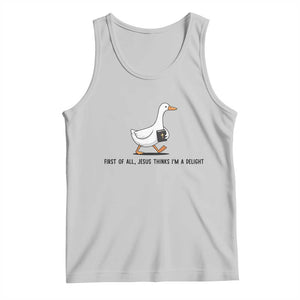 Funny Christian Goose Tank Top Jesus Thinks I'm A Delight TS14 Ash Print Your Wear