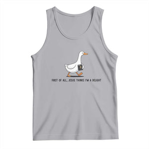 Funny Christian Goose Tank Top Jesus Thinks I'm A Delight TS14 Athletic Heather Print Your Wear