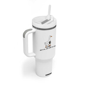 Funny Christian Goose Tumbler With Handle Jesus Thinks I'm A Delight TS14 Print Your Wear