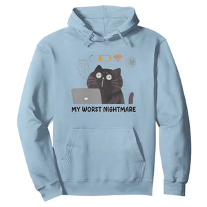 My Worst Nightmare Hoodie Funny Cat Gaming Wifi Loading Hurmor TS14 Light Blue Print Your Wear