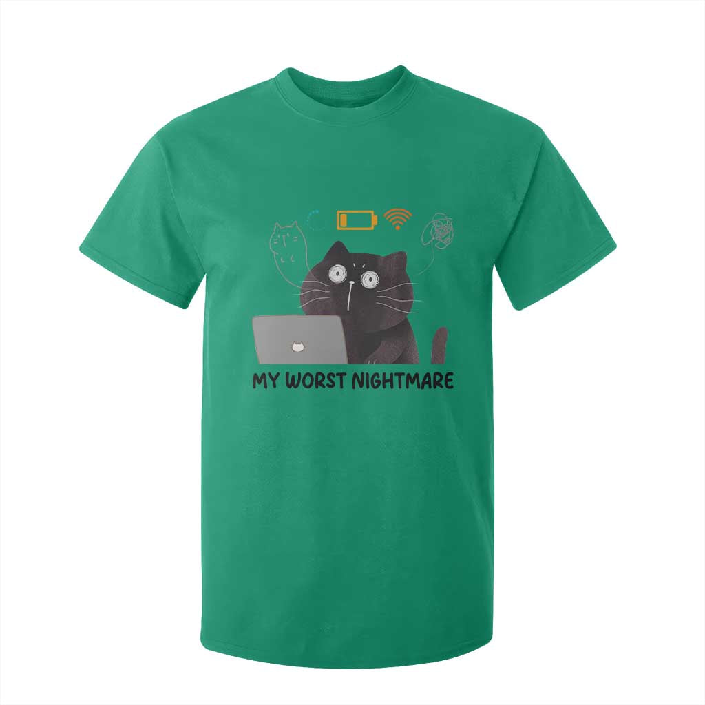 My Worst Nightmare T Shirt For Kid Funny Cat Gaming Wifi Loading Hurmor TS14 Irish Green Print Your Wear