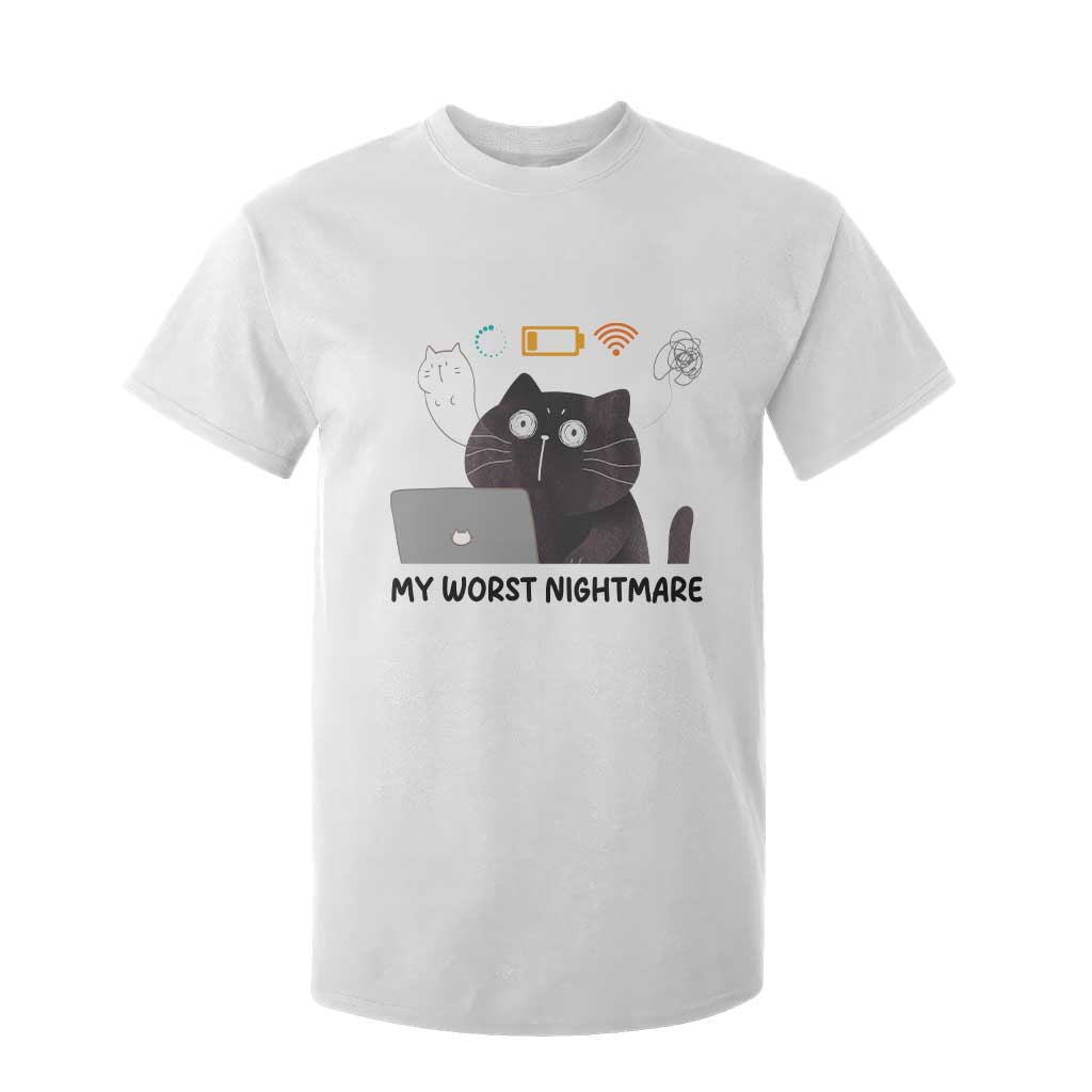 My Worst Nightmare T Shirt For Kid Funny Cat Gaming Wifi Loading Hurmor TS14 White Print Your Wear