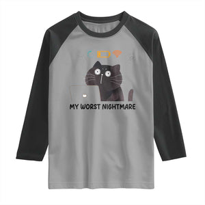 My Worst Nightmare Raglan Shirt Funny Cat Gaming Wifi Loading Hurmor TS14 Sport Gray Black Print Your Wear