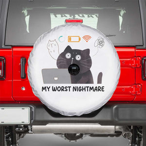 My Worst Nightmare Spare Tire Cover Funny Cat Gaming Wifi Loading Hurmor TS14 White Print Your Wear