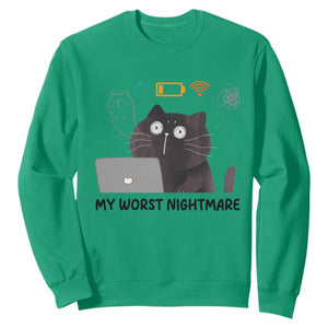 My Worst Nightmare Sweatshirt Funny Cat Gaming Wifi Loading Hurmor TS14 Irish Green Print Your Wear