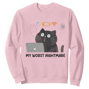 My Worst Nightmare Sweatshirt Funny Cat Gaming Wifi Loading Hurmor TS14 Light Pink Print Your Wear