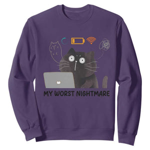 My Worst Nightmare Sweatshirt Funny Cat Gaming Wifi Loading Hurmor TS14 Purple Print Your Wear