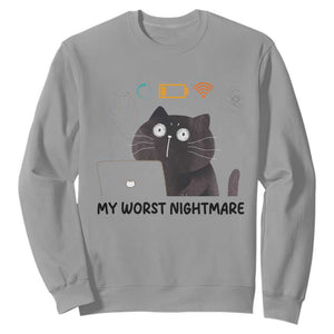 My Worst Nightmare Sweatshirt Funny Cat Gaming Wifi Loading Hurmor TS14 Sport Gray Print Your Wear