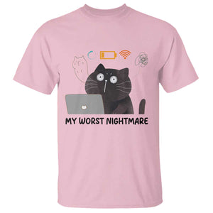 My Worst Nightmare T Shirt Funny Cat Gaming Wifi Loading Hurmor TS14 Light Pink Print Your Wear