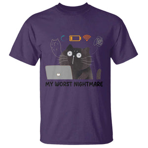 My Worst Nightmare T Shirt Funny Cat Gaming Wifi Loading Hurmor TS14 Purple Print Your Wear
