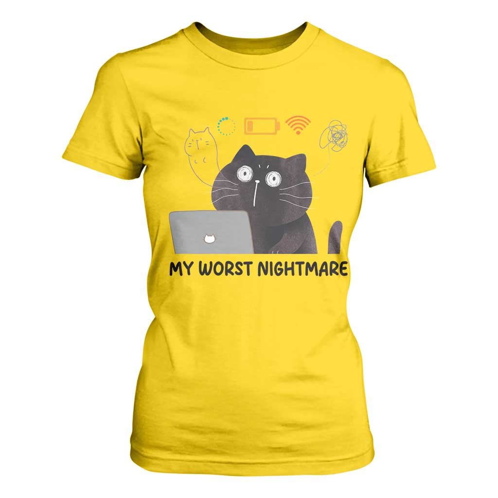 My Worst Nightmare T Shirt For Women Funny Cat Gaming Wifi Loading Hurmor TS14 Daisy Print Your Wear