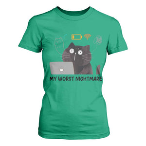 My Worst Nightmare T Shirt For Women Funny Cat Gaming Wifi Loading Hurmor TS14 Irish Green Print Your Wear