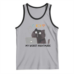 My Worst Nightmare Tank Top Funny Cat Gaming Wifi Loading Hurmor TS14 Athletic Heather Black Print Your Wear