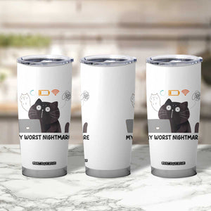 My Worst Nightmare Tumbler Cup Funny Cat Gaming Wifi Loading Hurmor TS14 Print Your Wear