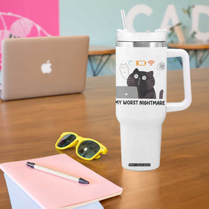 My Worst Nightmare Tumbler With Handle Funny Cat Gaming Wifi Loading Hurmor TS14 Print Your Wear