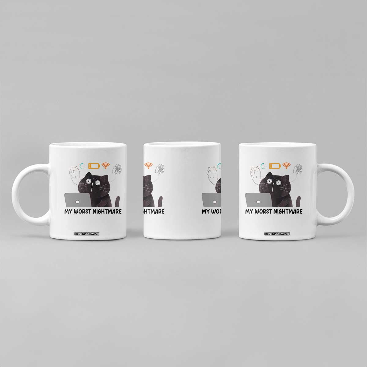My Worst Nightmare Coffee Mug Funny Cat Gaming Wifi Loading Hurmor TS14 Print Your Wear