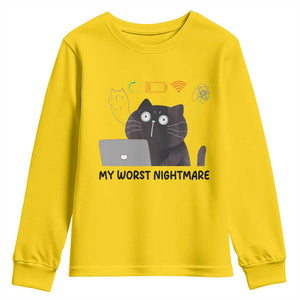 My Worst Nightmare Youth Sweatshirt Funny Cat Gaming Wifi Loading Hurmor TS14 Daisy Print Your Wear