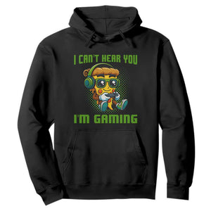 Funny Pizza Video Gaming Hoodie I Can Not Hear You I Am Gaming TS14 Black Print Your Wear