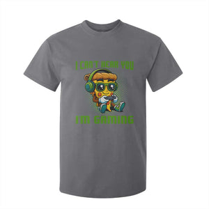 Funny Pizza Video Gaming T Shirt For Kid I Can Not Hear You I Am Gaming TS14 Charcoal Print Your Wear