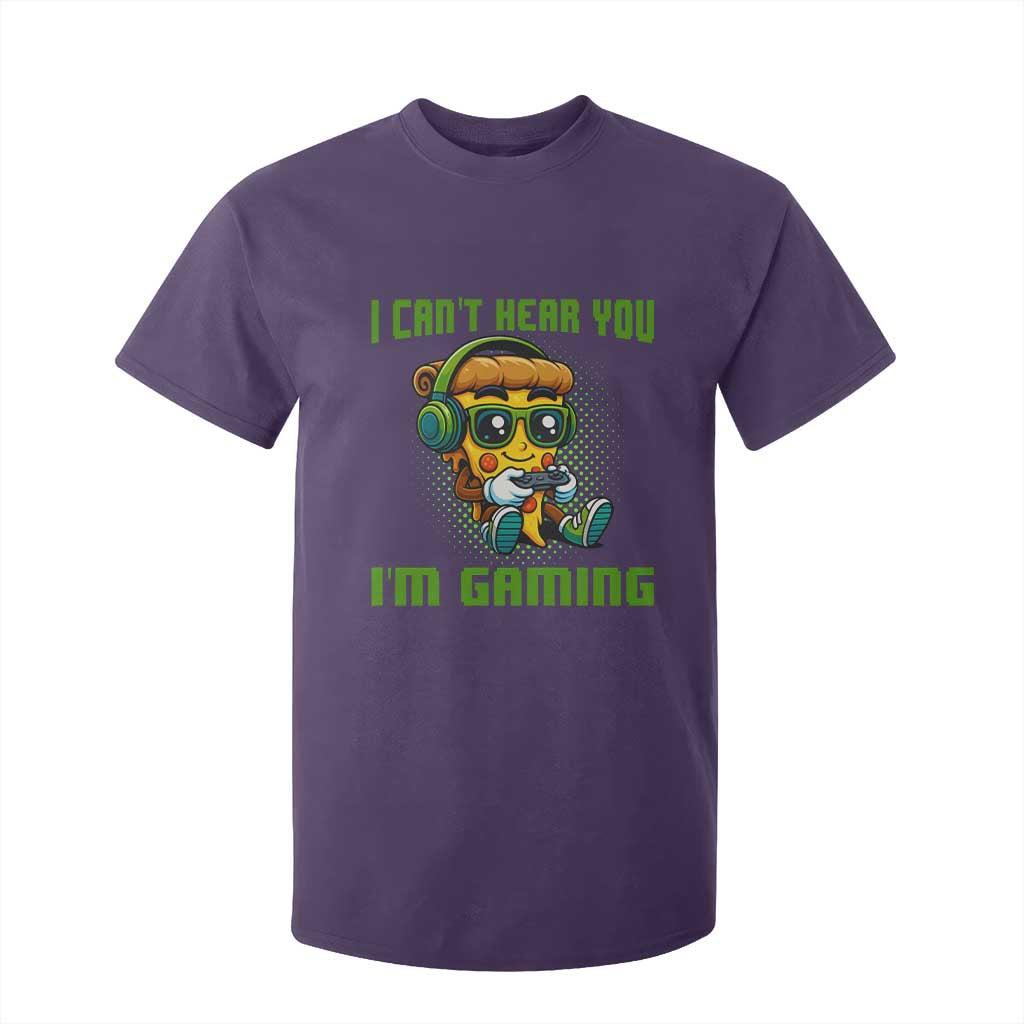 Funny Pizza Video Gaming T Shirt For Kid I Can Not Hear You I Am Gaming TS14 Purple Print Your Wear