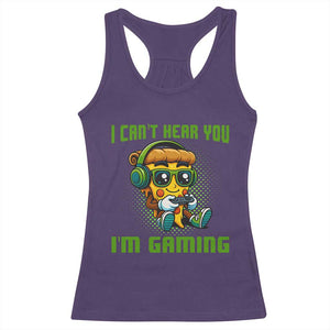 Funny Pizza Video Gaming Racerback Tank Top I Can Not Hear You I Am Gaming TS14 Purple Print Your Wear
