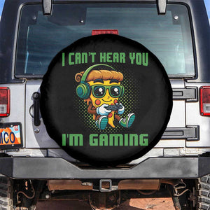 Funny Pizza Video Gaming Spare Tire Cover I Can Not Hear You I Am Gaming TS14 No hole Black Print Your Wear