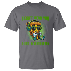 Funny Pizza Video Gaming T Shirt I Can Not Hear You I Am Gaming TS14 Charcoal Print Your Wear