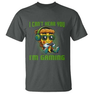Funny Pizza Video Gaming T Shirt I Can Not Hear You I Am Gaming TS14 Dark Heather Print Your Wear