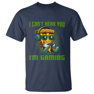 Funny Pizza Video Gaming T Shirt I Can Not Hear You I Am Gaming TS14 Navy Print Your Wear