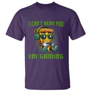 Funny Pizza Video Gaming T Shirt I Can Not Hear You I Am Gaming TS14 Purple Print Your Wear