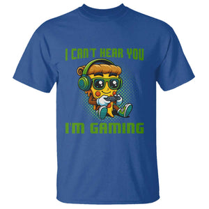 Funny Pizza Video Gaming T Shirt I Can Not Hear You I Am Gaming TS14 Royal Blue Print Your Wear