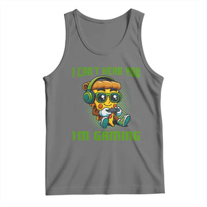 Funny Pizza Video Gaming Tank Top I Can Not Hear You I Am Gaming TS14 Black Heather Print Your Wear