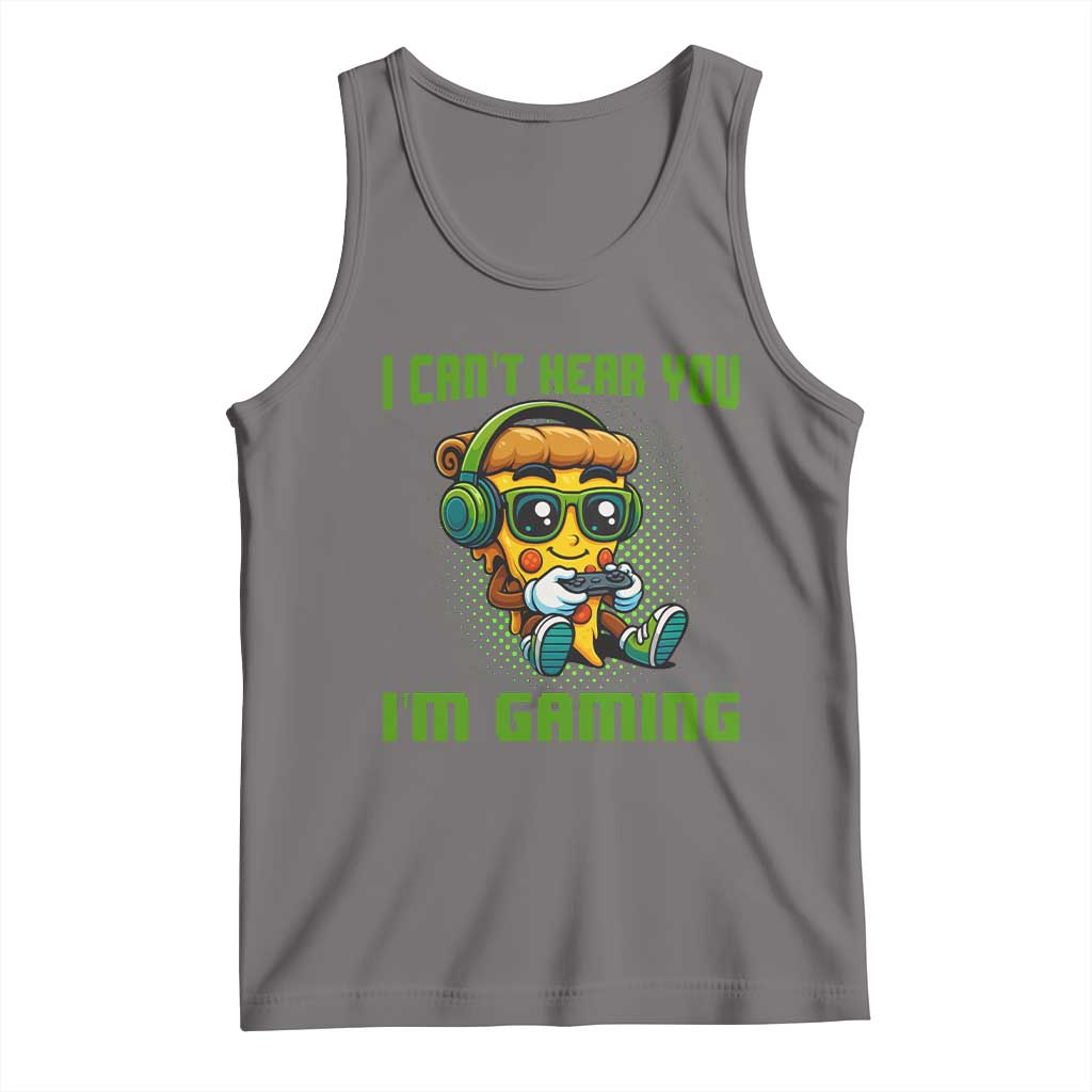 Funny Pizza Video Gaming Tank Top I Can Not Hear You I Am Gaming TS14 Deep Heather Print Your Wear