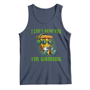 Funny Pizza Video Gaming Tank Top I Can Not Hear You I Am Gaming TS14 Navy Print Your Wear