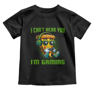Funny Pizza Video Gaming Toddler T Shirt I Can Not Hear You I Am Gaming TS14 Black Print Your Wear