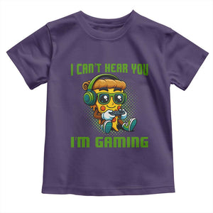 Funny Pizza Video Gaming Toddler T Shirt I Can Not Hear You I Am Gaming TS14 Purple Print Your Wear