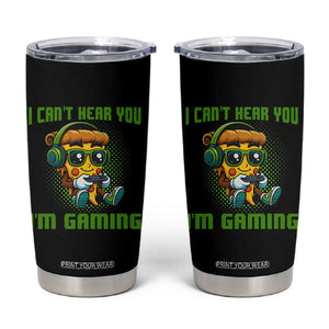 Funny Pizza Video Gaming Tumbler Cup I Can Not Hear You I Am Gaming TS14 Black Print Your Wear
