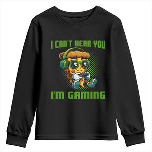 Funny Pizza Video Gaming Youth Sweatshirt I Can Not Hear You I Am Gaming TS14 Black Print Your Wear