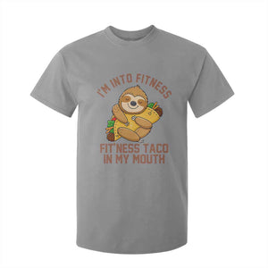 Funny Sloth Taco Gym T Shirt For Kid I'm Into Fitness Taco In My Mouth TS14 Sport Gray Print Your Wear