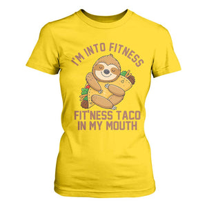Funny Sloth Taco Gym T Shirt For Women I'm Into Fitness Taco In My Mouth TS14 Daisy Print Your Wear