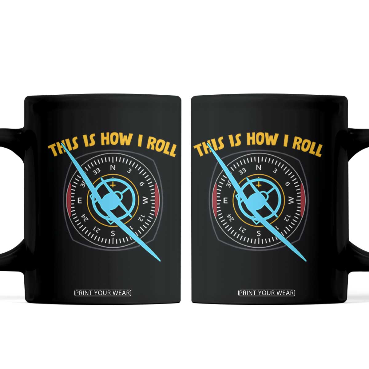 Funny Pilot Aviation Airplane Coffee Mug This Is How We Roll TS14 Black Print Your Wear