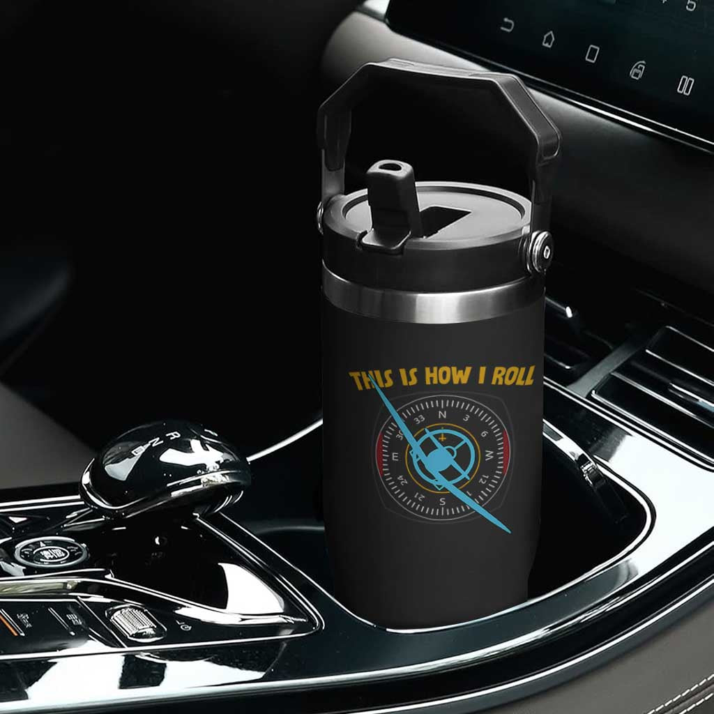 Funny Pilot Aviation Airplane Flip Straw Tumbler This Is How We Roll TS14 Print Your Wear