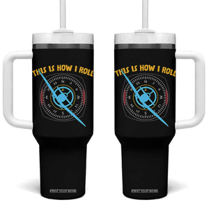Funny Pilot Aviation Airplane Tumbler With Handle This Is How We Roll TS14 One Size: 40 oz Black Print Your Wear