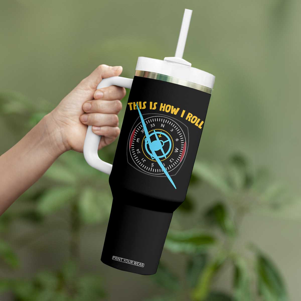Funny Pilot Aviation Airplane Tumbler With Handle This Is How We Roll TS14 Print Your Wear