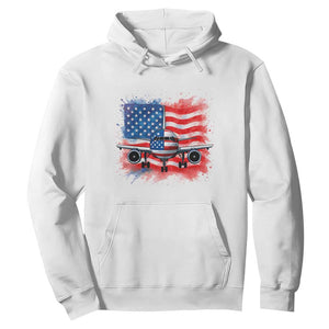 Pilot Airplane Patriotic American Flag Plane Aviation Hoodie TS14 White Print Your Wear