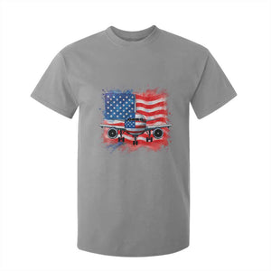 Pilot Airplane Patriotic American Flag Plane Aviation T Shirt For Kid TS14 Sport Gray Print Your Wear