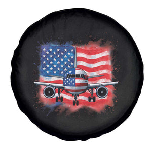 Pilot Airplane Patriotic American Flag Plane Aviation Spare Tire Cover TS14 Print Your Wear